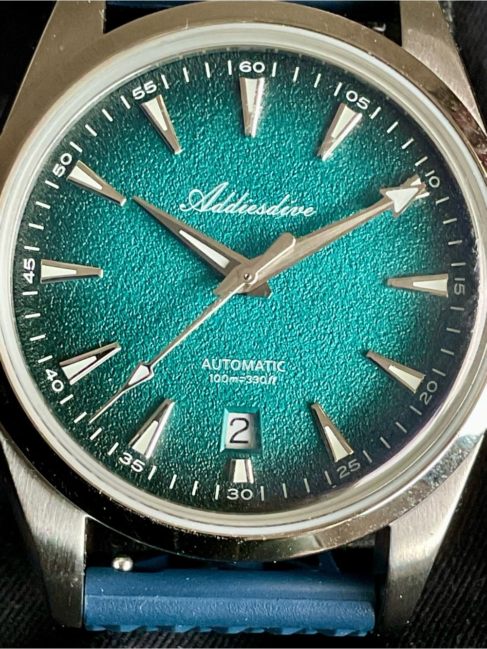 Full Set NIB Automatic Addiesdive Watch Textured Radiant Teal Dial - Picture 5 of 16